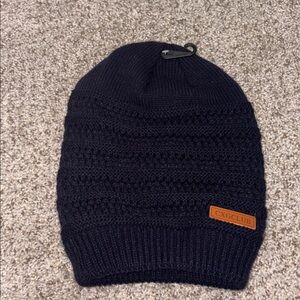 Navy Knit Beanie with fleece lining